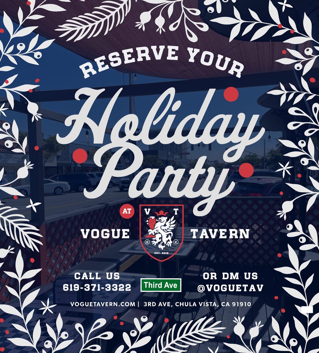 Reserve your holiday Party now